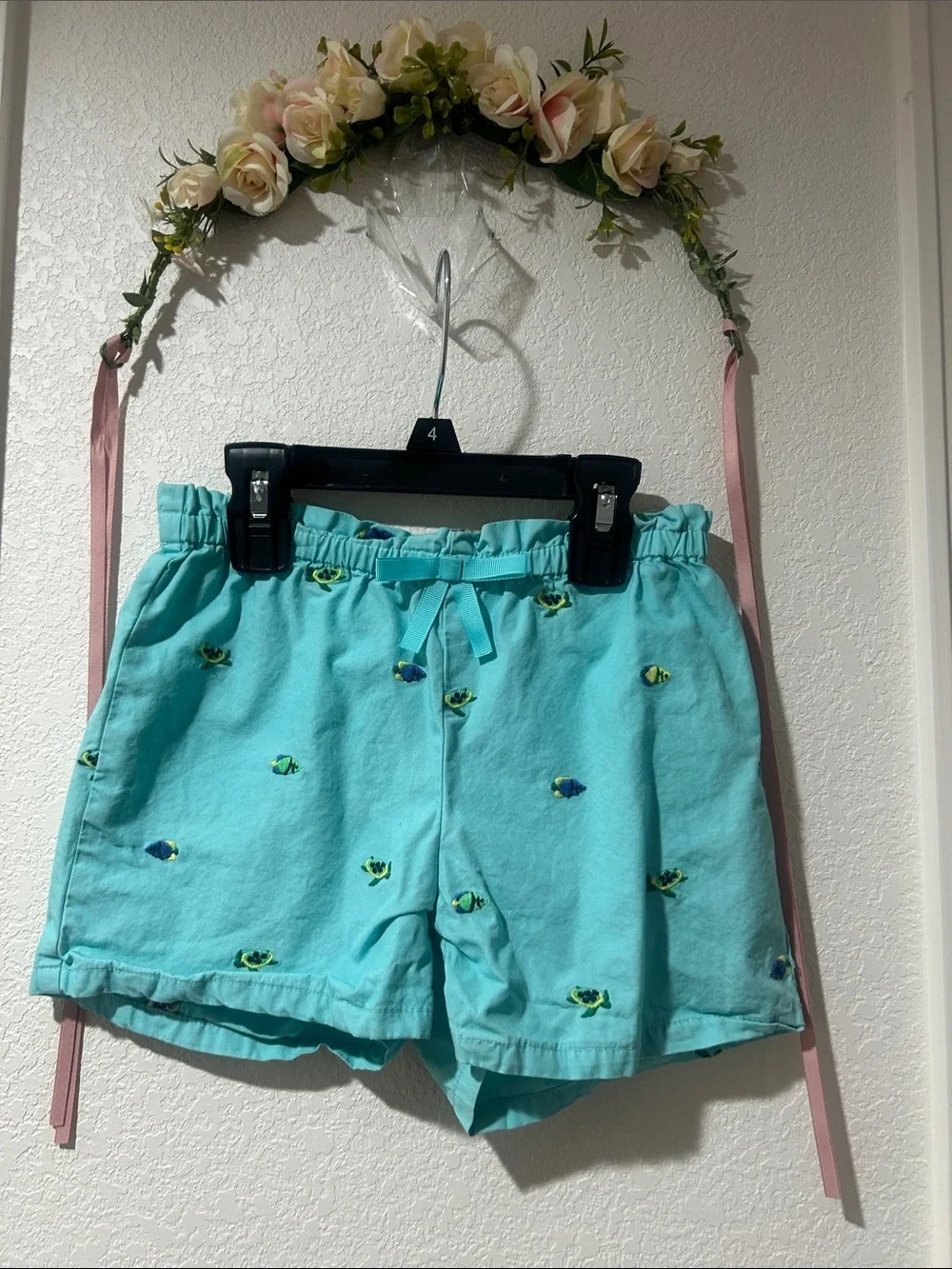 Gymboree Shiffili Turtle Fish Paper Bag Waist Shorts - Save The Seas